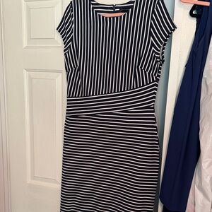 Banana Republic Black and White Striped Dress